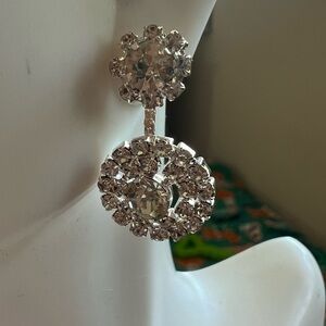 Elegant Silver Crystal Drop Earrings